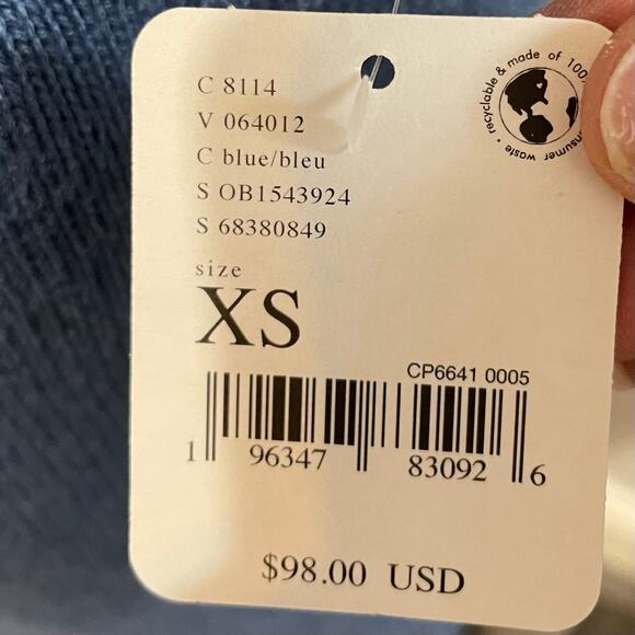 Free People Women's Hannah Sweater Vest Oversized Double V-Neck size XS Blue - Picture 13 of 13